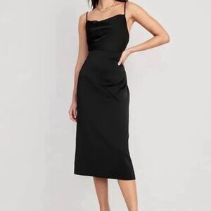 Black Old navy satin midi dress Sz L
